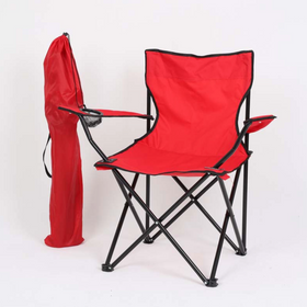 Стілець туристичний розкладний до 100 кг складний стілець, крісло для походів у чохлі Червоний