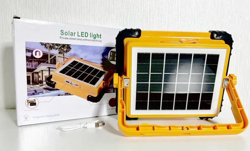 Потужний ліхтар - прожектор із сонячною панеллю та функцією Power bank Solar LED light 12000 mAH-100W