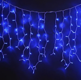 Гірлянда бахрома Curtain 5,5х0,7 метра 200 LED, кольори білий, синій, мульти
