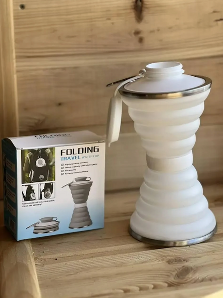 Складана силіконова пляшка для подорожей Folding Travel Water Cup 9588 500 мл