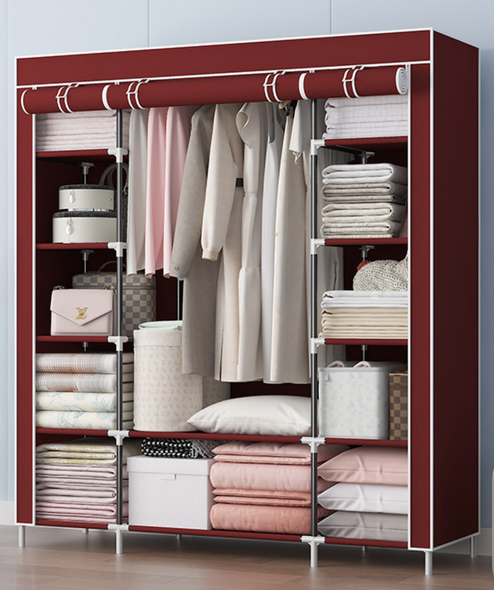 Шкаф тканевый складной STORAGE WARDROBE 68150 на 3 секции 130x45x175 Серый