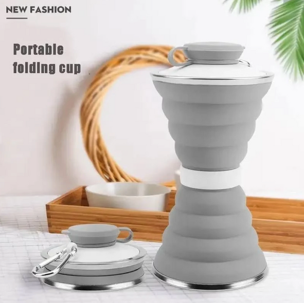 Складана силіконова пляшка для подорожей Folding Travel Water Cup 9588 500 мл