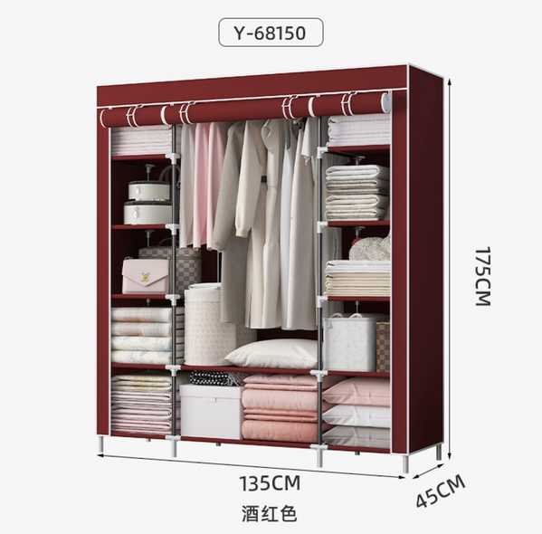 Шафа тканинна складана STORAGE WARDROBE 68150 на 3 секції 130x45x175 Сірий