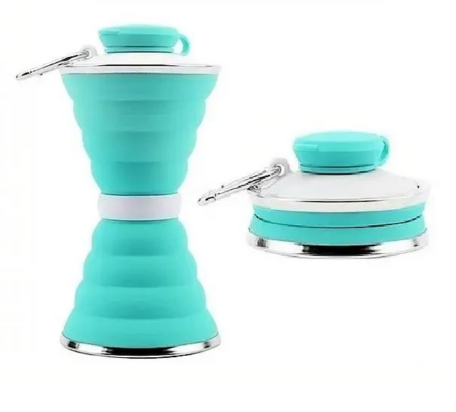 Складана силіконова пляшка для подорожей Folding Travel Water Cup 9588 500 мл