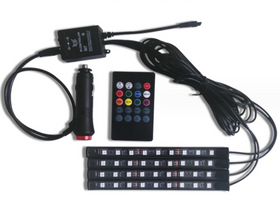 Світлодіодне RGB LED підсвічування салону з мікрофоном для автомобіля HR-01678