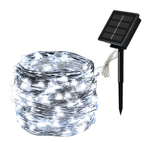 Світлодіодна гірлянда нитка Роса 300LED 30м Solar сонячна батарея W холодний білий