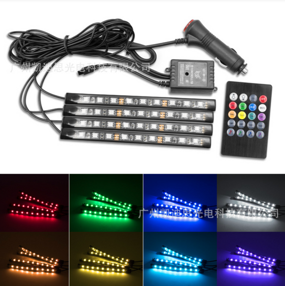 Светодиодная RGB LED подсветка салона с микрофоном для автомобиля HR-01678