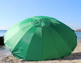 Парасолька кругла посилена торгова 3м, 16 спиць з вітровим клапаном зелений тент