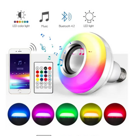 Блютуз лампочка кольорова Led Music Bulb Bluetooth EL-2108 RGB з пультом керування лампа з динаміком