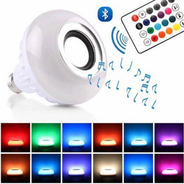 Блютуз лампочка цветная Led Music Bulb Bluetooth EL - 2108 RGB с пультом управления лампа с динамиком