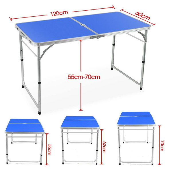 Туристический складной стол чемодан + 4 стулья Folding Table Синий