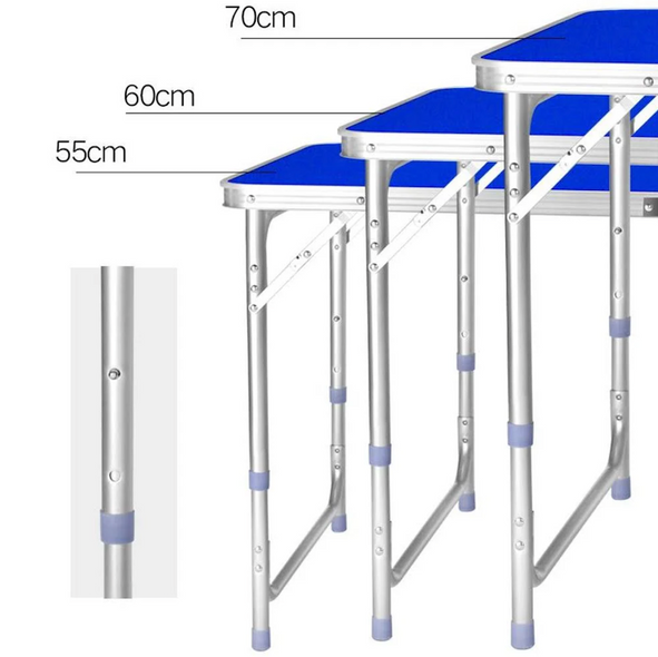 Туристический складной стол чемодан + 4 стулья Folding Table Синий