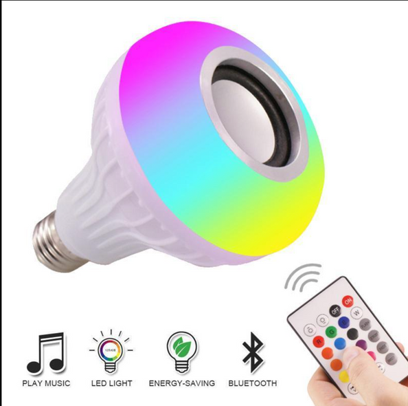 Блютуз лампочка цветная Led Music Bulb Bluetooth EL - 2108 RGB с пультом управления лампа с динамиком