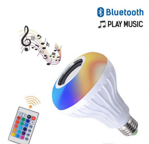 Блютуз лампочка цветная Led Music Bulb Bluetooth EL - 2108 RGB с пультом управления лампа с динамиком