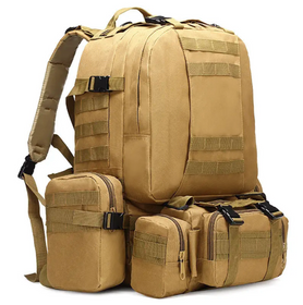 Тактичний рюкзак 55 л з підсумками B08 (53х35х22 см) / Військовий рюкзак Пісок