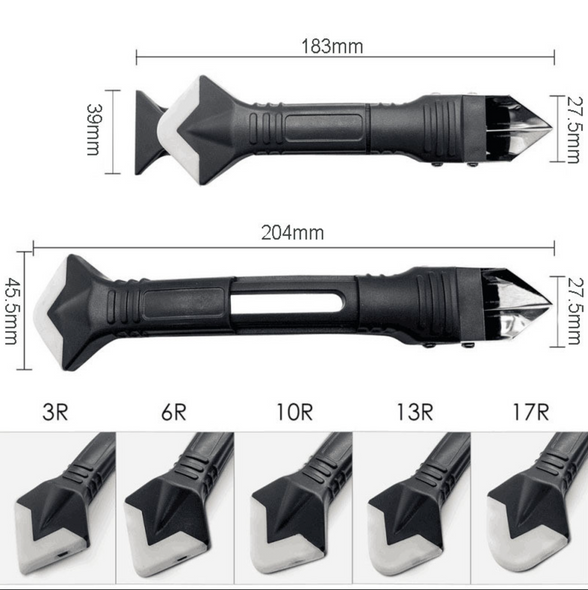 Силіконовий шпатель скребок для герметика та силікону SILICON TOWEL SCRAPER набір насадок
