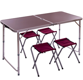 Набір складних меблів для пікніка та кемпінгу стіл з чотирма стільцями Folding Table Бардо