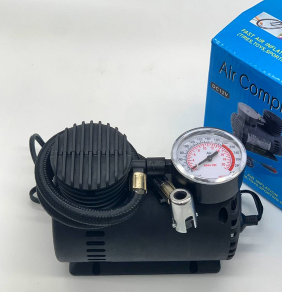 Автомобільний насос Air Compressor DC-12V 250 PSI з манометром компресор