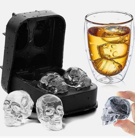 Силіконова форма для льоду CUMENSS Череп Black кубики льоду для охолодження напоїв