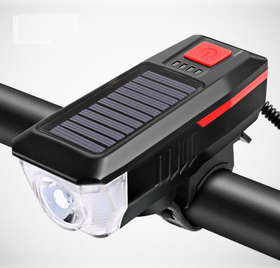 Велосипедний ліхтар із сонячною батареєю + дзвінок LY-17 з білим світлом Red