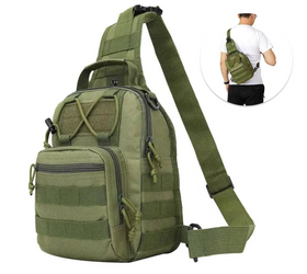 Рюкзак тактичний через плече на 5 л Оливкова A74 / Чоловіча армійська сумка / Однолямкова сумка / Барсетка