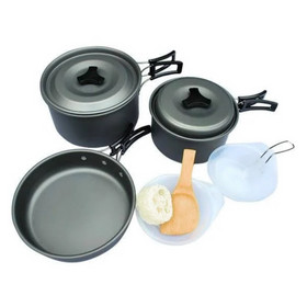 Комплект туристичного посуду Halin MA-75 Cocin set DS-200 з чохлом Сірий