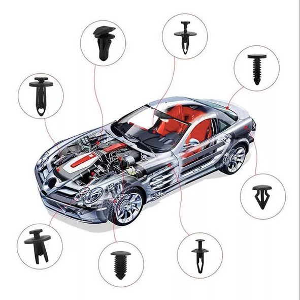Набор клипс/пистонов/андапок для авто 22 вида 635 штук + съемники и стяжки с клипсой