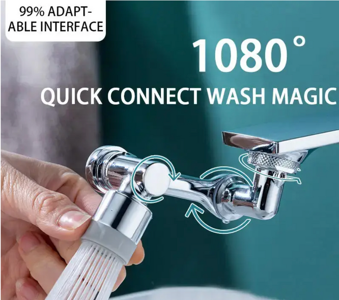 Насадка на кран Faucet splash head аератор для змішувача. Поворотна головка на 1080 градусів із 2 режимами