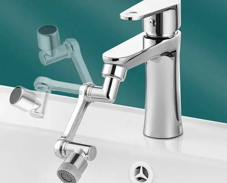 Насадка аератор на кран для економії води Faucet Splash Head з поворотом на 1080° та двома режимами розпилення (сріблястий)