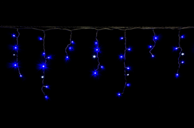 Вулична світлодіодна гірлянда бахрома (172 LED, 5х0,6м, IP67, чорний провід каучук), колір свічення блакитний