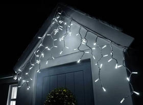 Вулична світлодіодна гірлянда бахрома (172 LED, 5х0,6м, IP67, білий провід каучук), колір свічення білий
