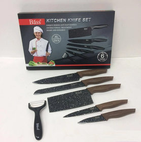 Набір ножів 6 шт Bass B6881 | Набір ножів | Кухонний набір