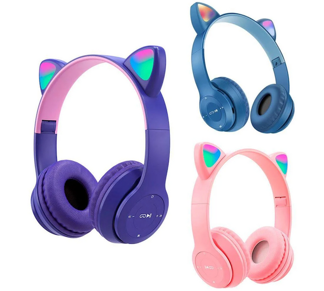 Беспроводные наушники «Кошачьи уши» с микрофоном, Bluetooth-наушники Cat Ear P47