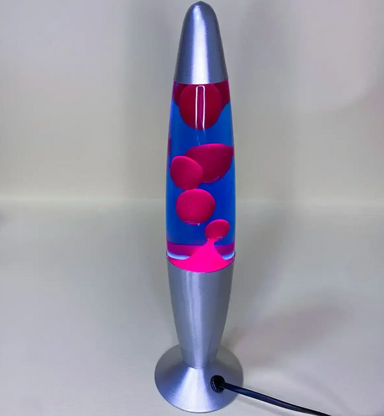 Лава лампа Lava Lamp с парафином двухцветная 34 см сине-красный