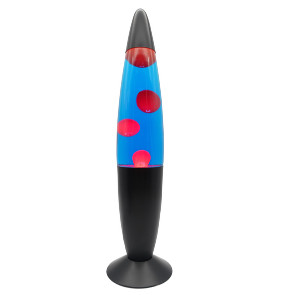 Лава лампа Lava Lamp с парафином двухцветная 34 см сине-красный