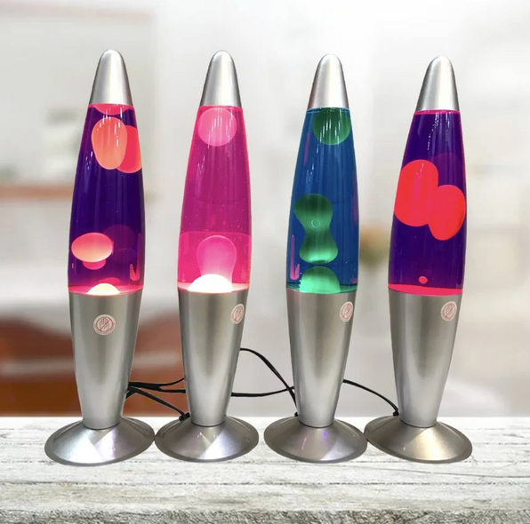 Лава лампа Lava Lamp з двоколірною парафіном 34 см синьо-червоний