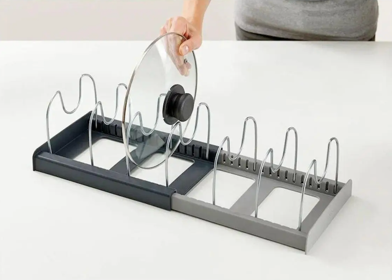 Расширяемый держатель для хранения из нержавеющей стали DISH RACK | Подставка для посуды | Органайзер крышек