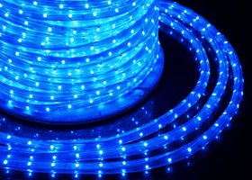 Дюралайт LED, постійне світіння (2W) - Синій, 36 LED/м, бухта 100м